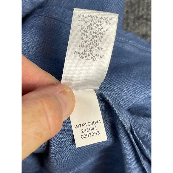 J. Jill Pure Jill Linen Top Women 3X Blue NEW Indigo Ink Short Sleeve 293041 - Picture 9 of 9